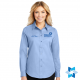 "EMBROIDERED BCHA LOGO" LIGHT BLUE LADIES LONG SLEEVE EASY CARE SHIRT