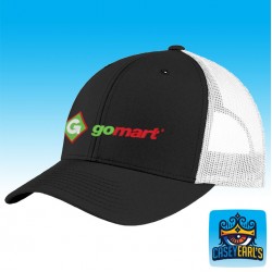 Gomart STC39 Black White Sport-Tek Yupoong Retro Trucker Cap
